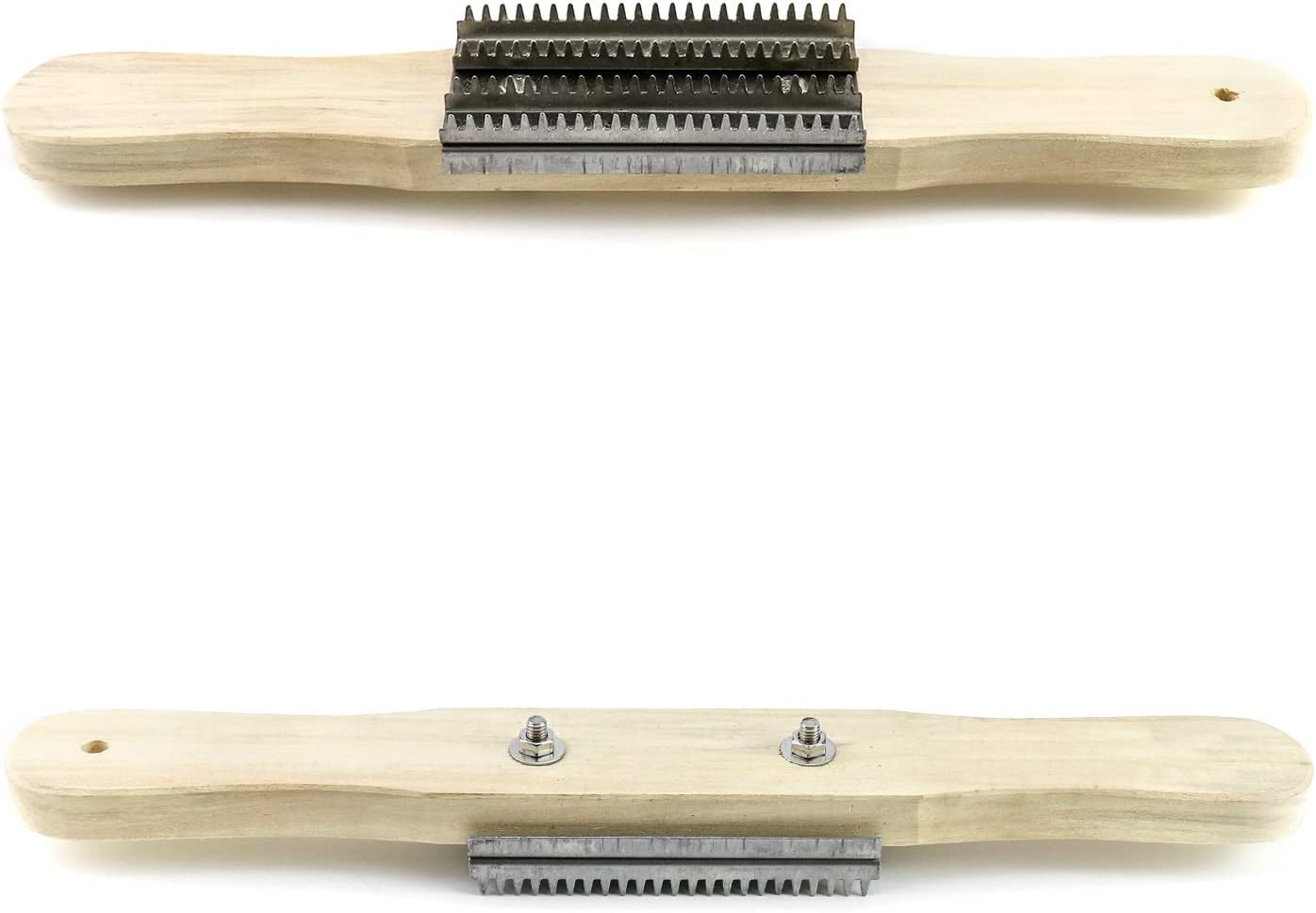 Buffing Wheel Rake, 15" Polishing Rake with Wooden Handle and Stainless Steel He