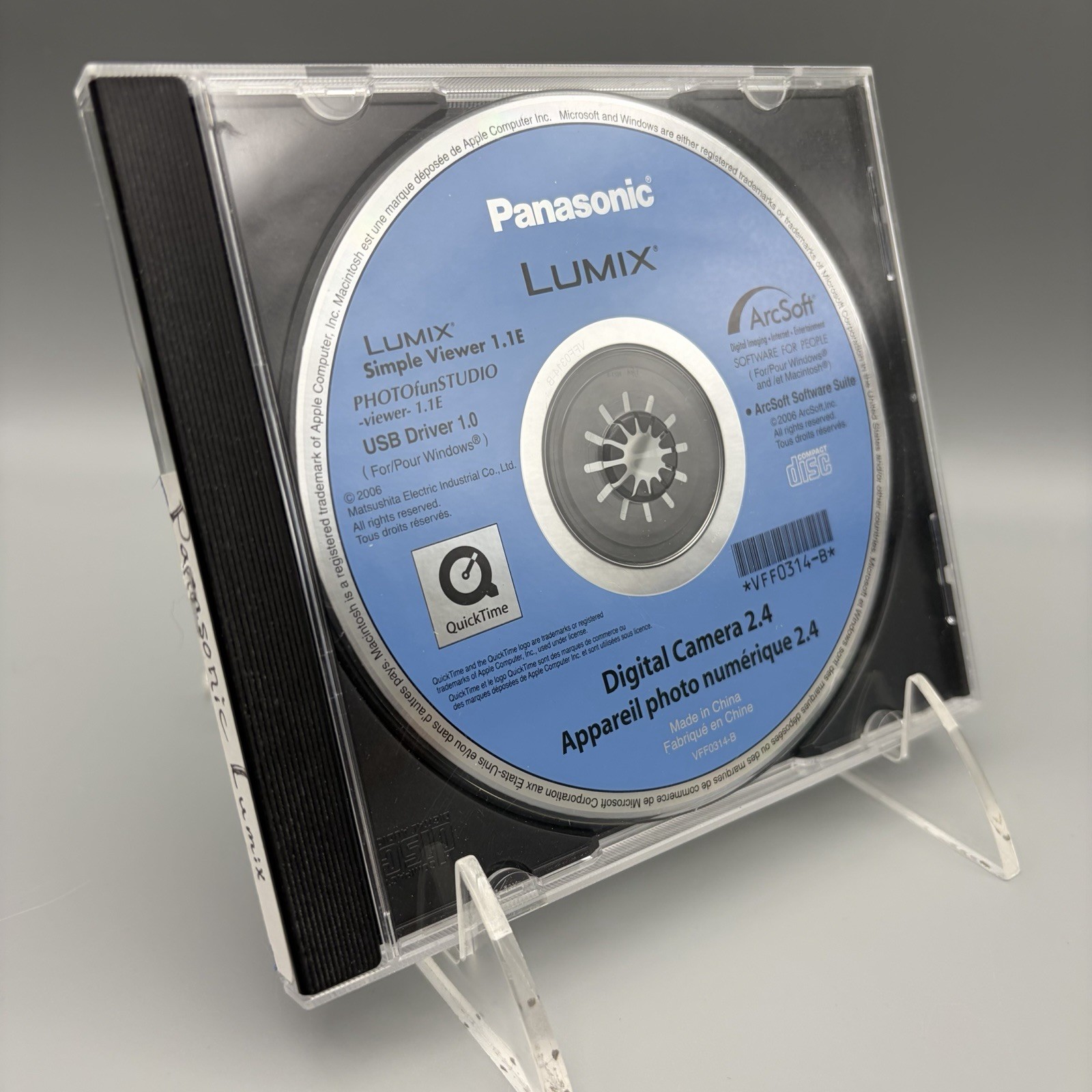 2006 Panasonic Lumix Digital Camera 2.4 Photo CD Software ArcSoft Windows & Mac