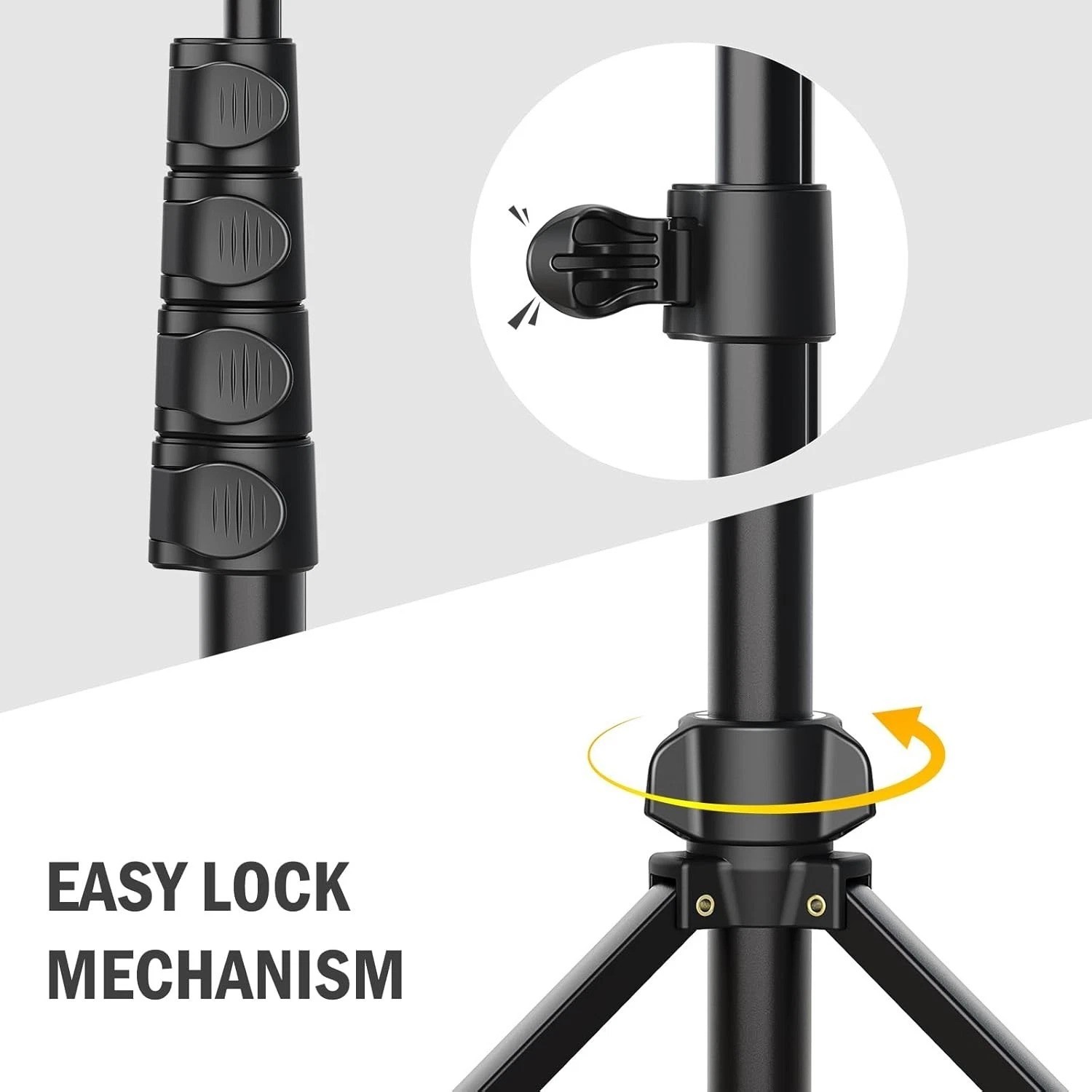 64” Adjustable Tripod with Remote for Cell Phone & Camera - Sturdy & Stable