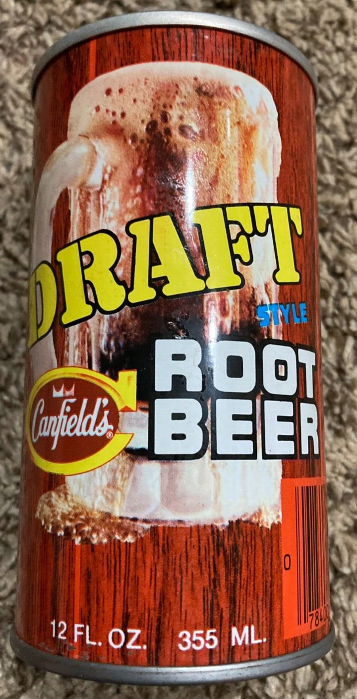 VINTAGE CANFIELD'S DRAFT ROOT BEER PULL TAB STEEL CAN