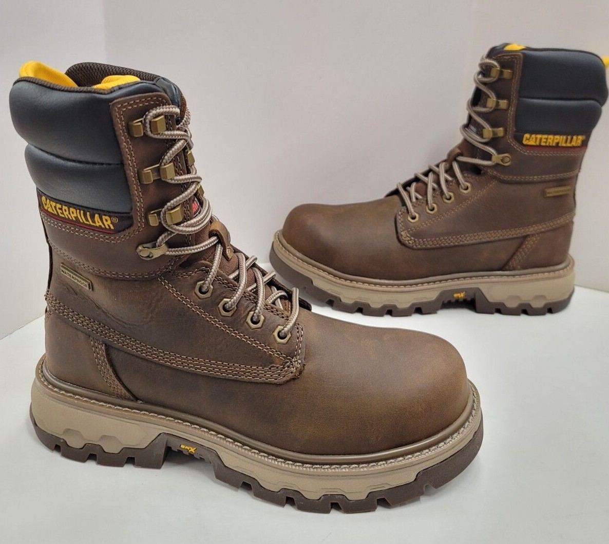 WATERPROOF CAT COLORADO EQUIP Inch 8 COMPOSITE SAFETY TOE Boots P91754 Brown