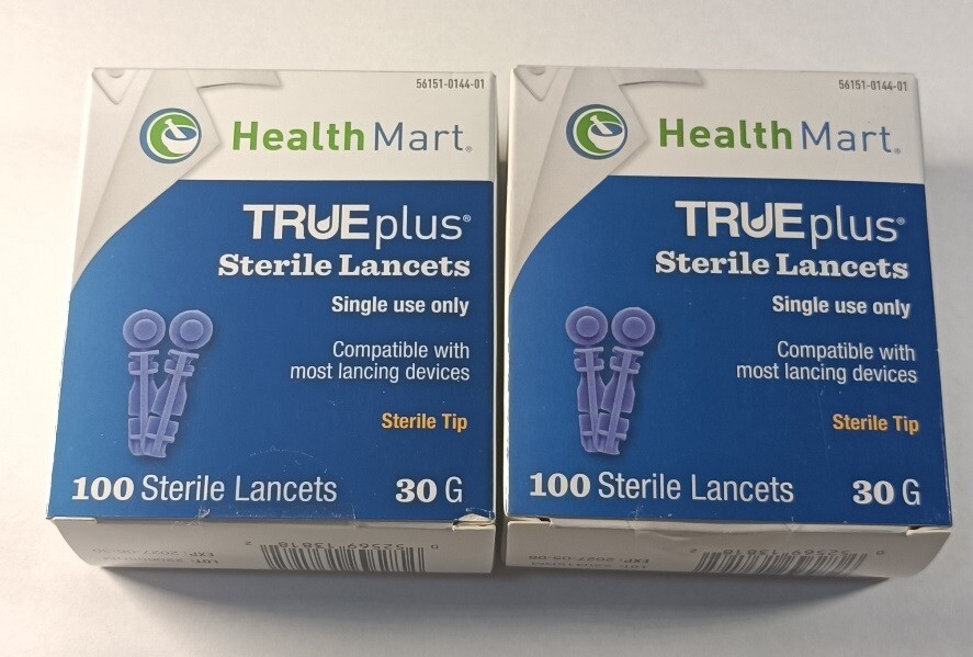 2 PKS. TRUEplus Sterile Lancets 30G (100 Lancets) EXP 05/2027