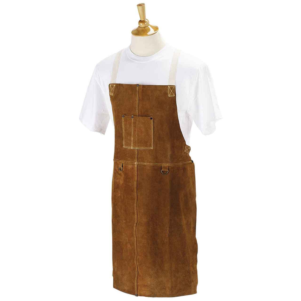 Black Stallion 42A 42" Side Split Cowhide Bib Apron