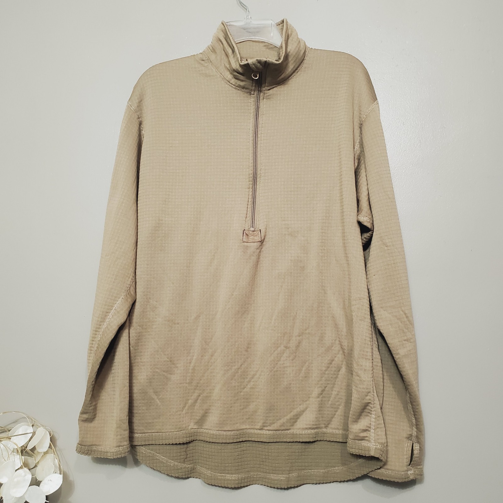 U.S. Army Military Cold Weather Mid Weight Shirt Mens Size Large Green Brown