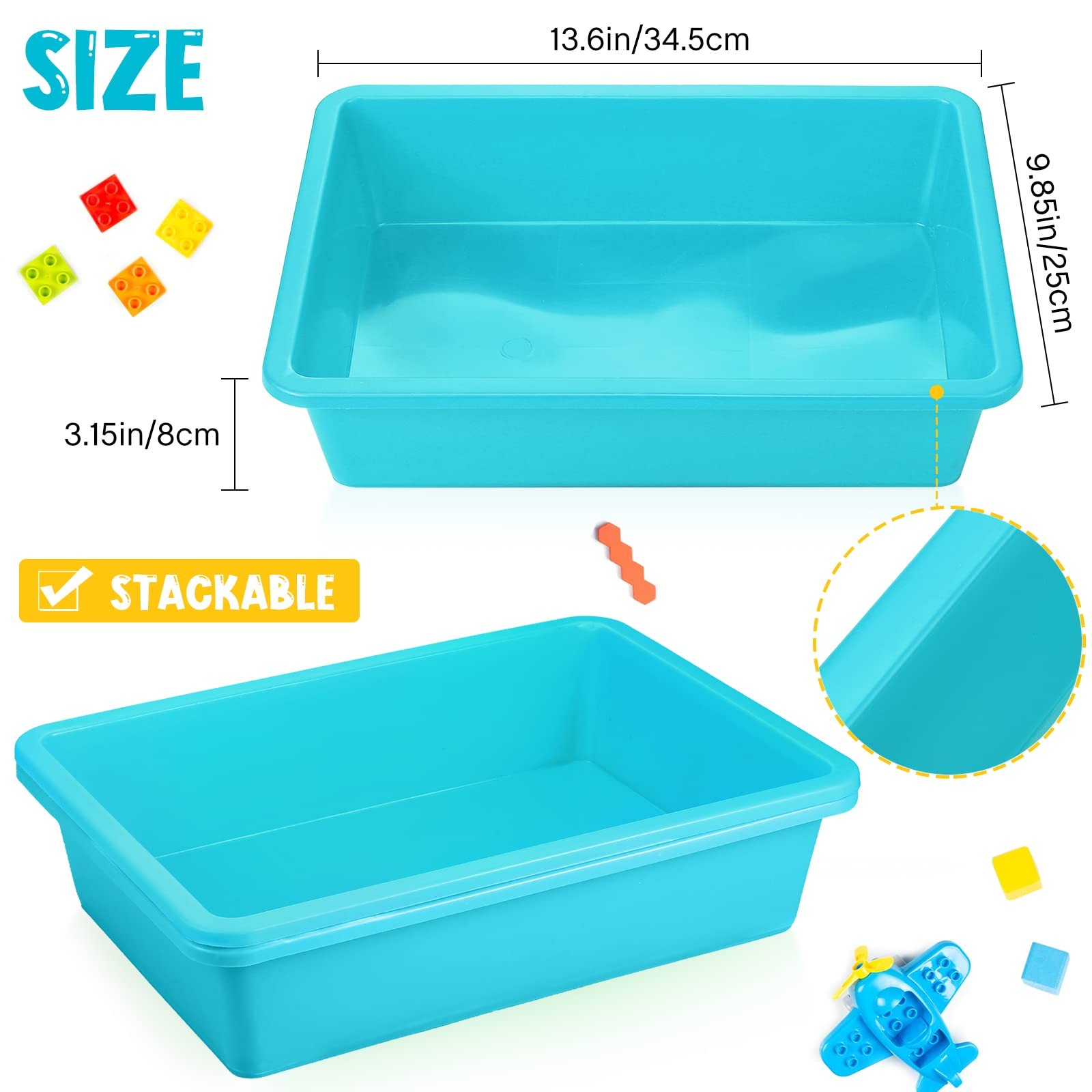 10 PCS Flat Storage Tray Organizer Bin Letter Size Paper Classroom Stackable