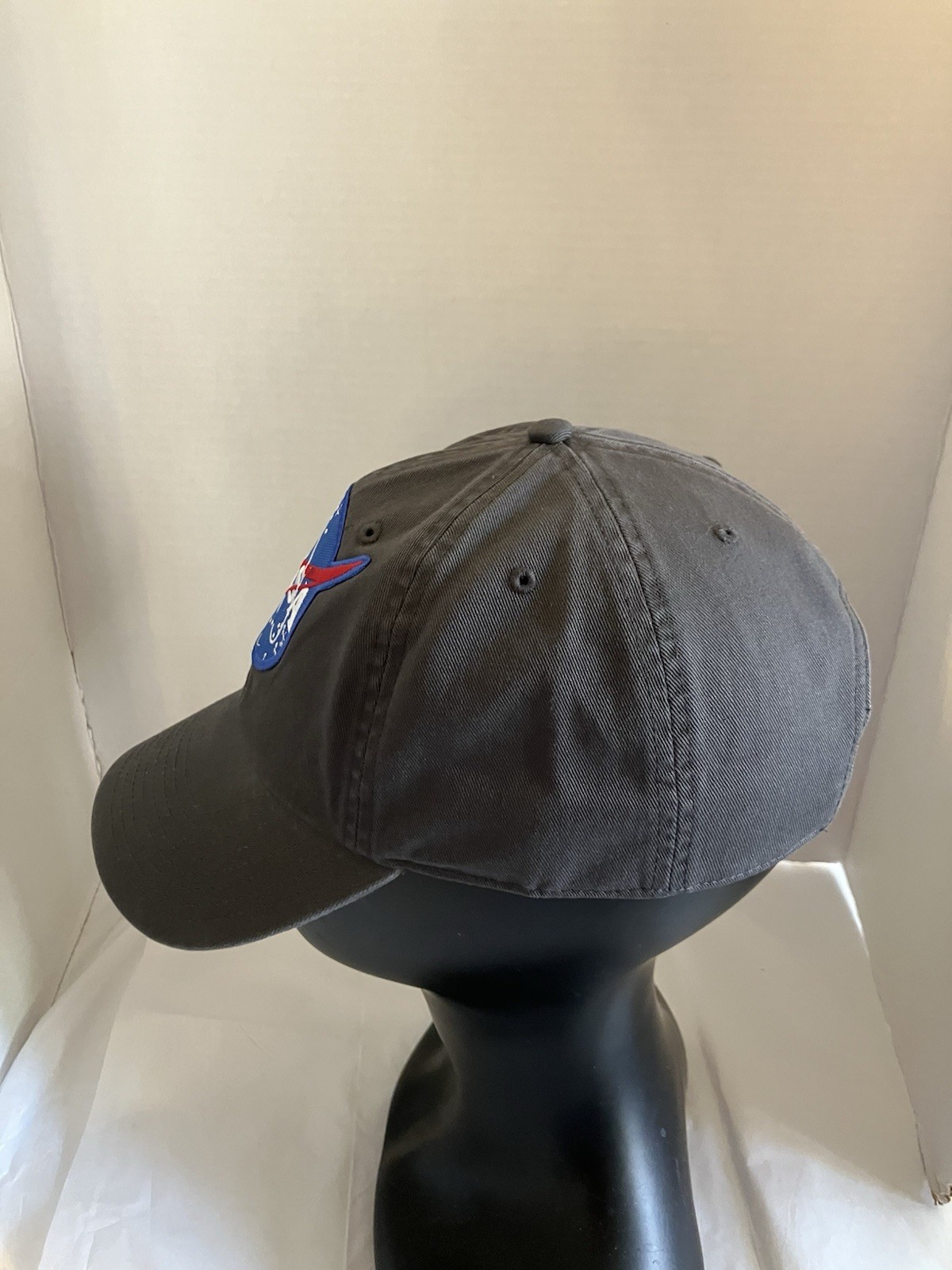 NASA Strap Back Gray Embroidered Patch Cotton Hat
