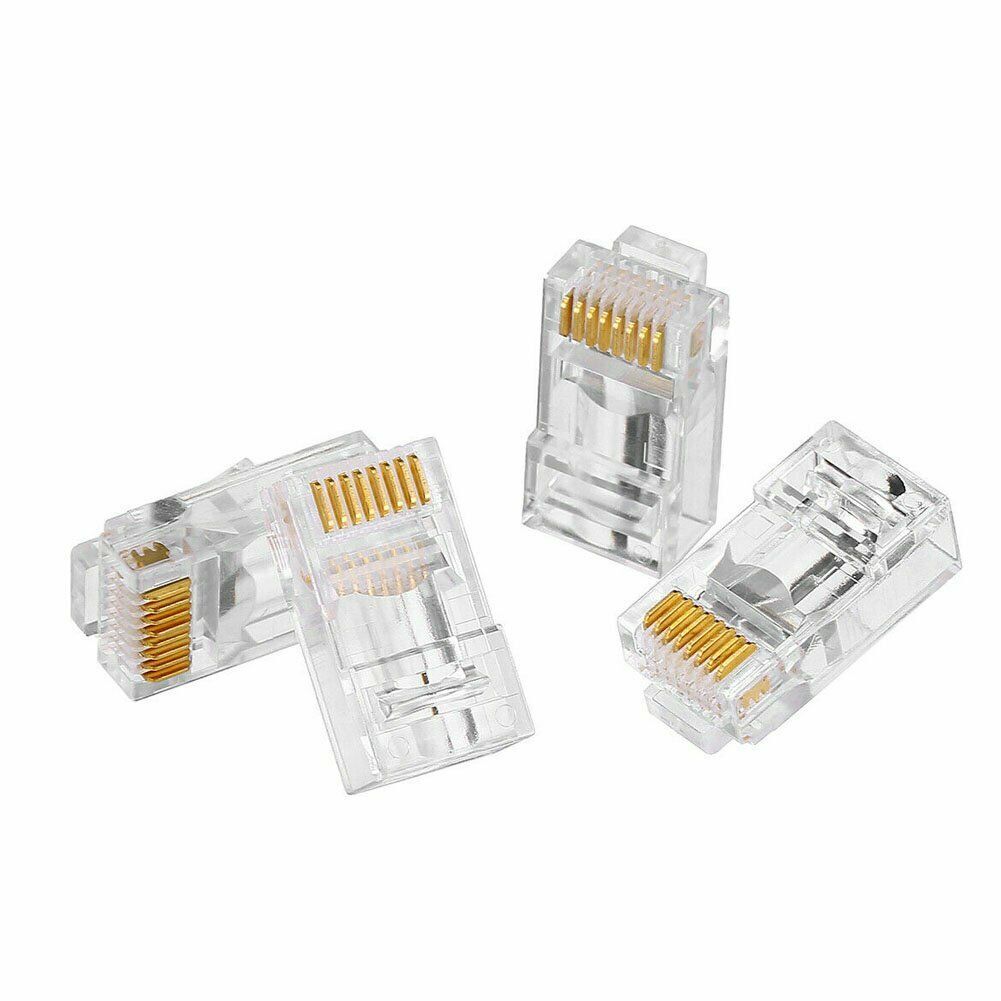 100pcs/set RJ45 Pass Through Modular Plug Network Cable Connector End 8P8C CAT6