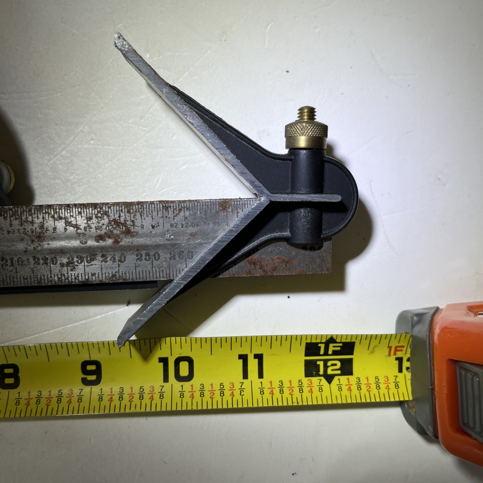 Vintage Adjustable Bevel Protractor Angle Finder Sliding Bevel W/Protractor Head