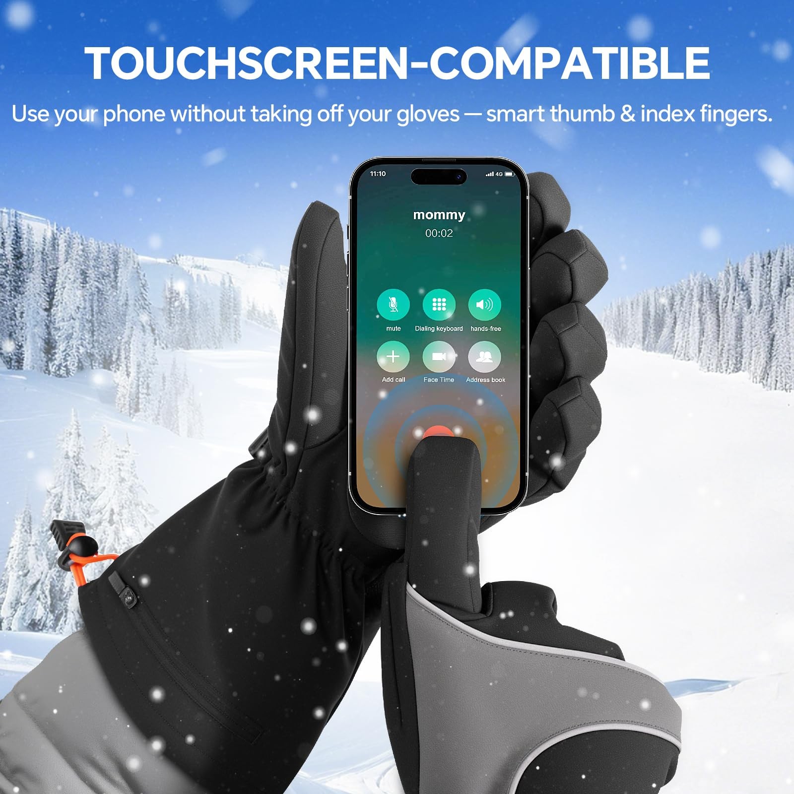 Rechargeable Heated Gloves for Men Women 7.4V Battery Heated Ski Gloves with...