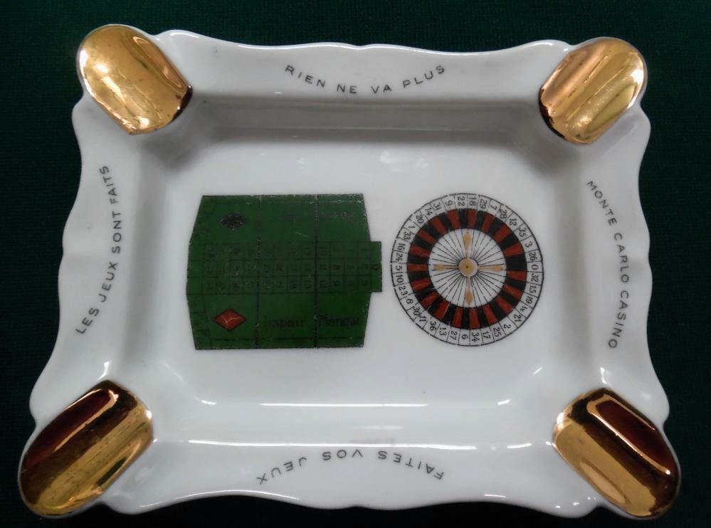 Vtg Limoges France Monte Carlo Casino Faites Vos Jeux Roulette Wheel Ashtray