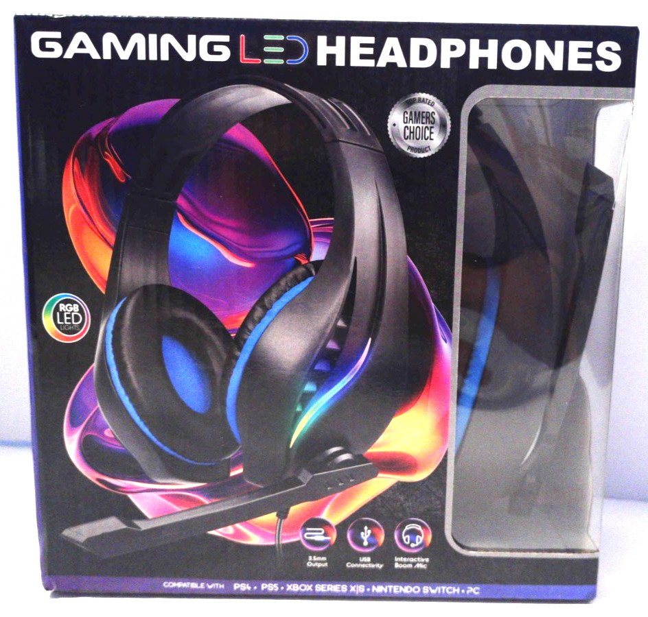 2026 Game Pro Black & Blue LED Gaming Headphones PS4, PS5, XBOX, PC & Others