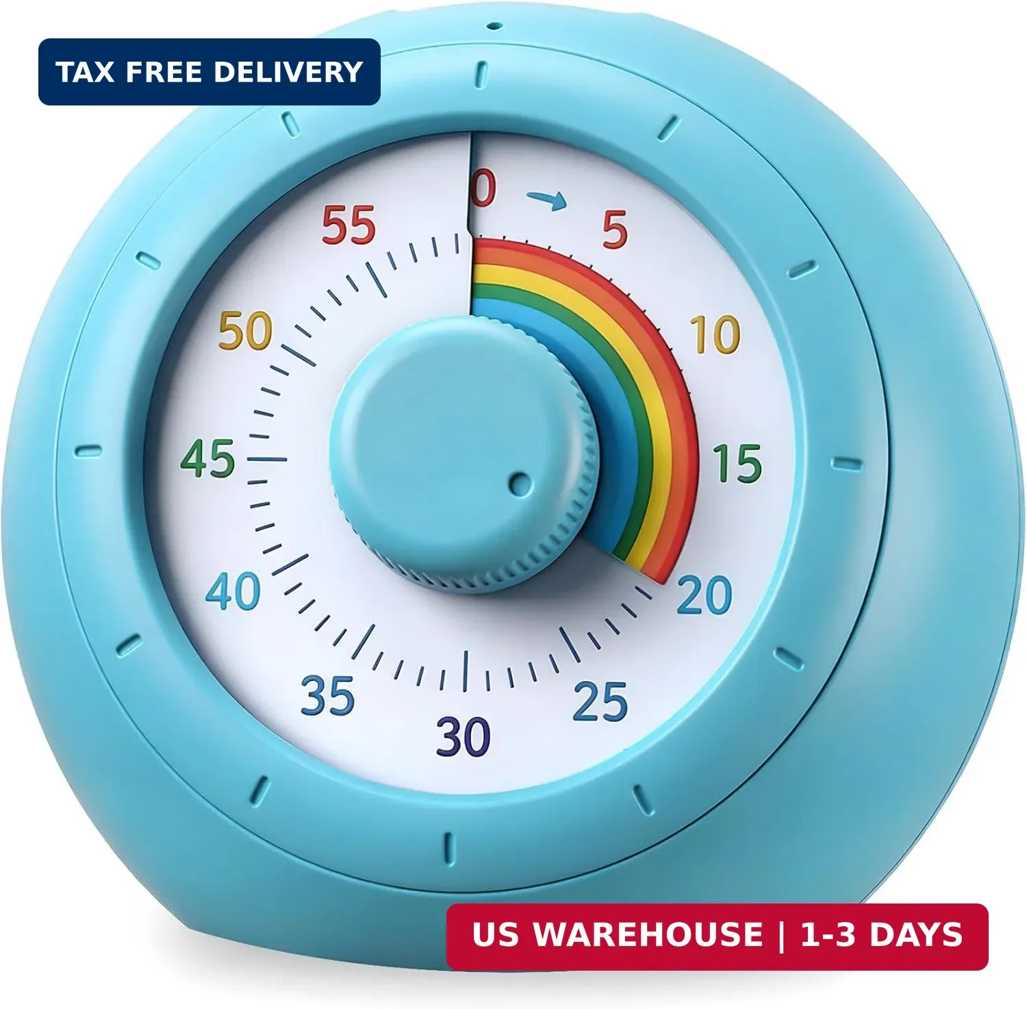 60 Minute Visual Timer for Kids, Rainbow Silent Countdown Clock | Time Managemen