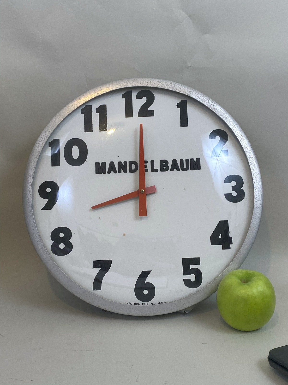 Vintage Industrial Wall Clock Convex Glass Metal Case 14.5" Repair Parts