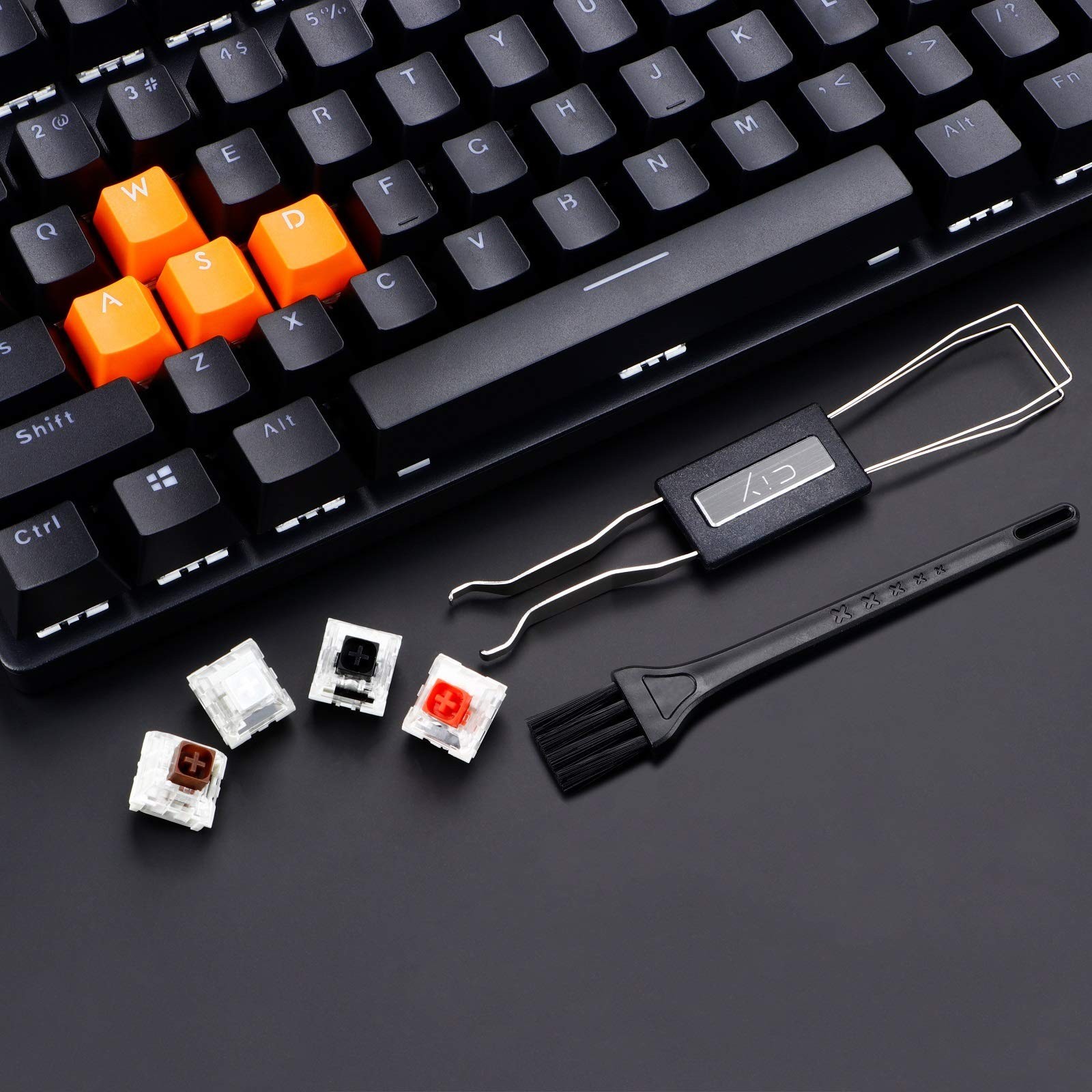 Keycap Puller Switch Puller Stainless Steel Keycap Removal Tool with 2 Pcs Ke...