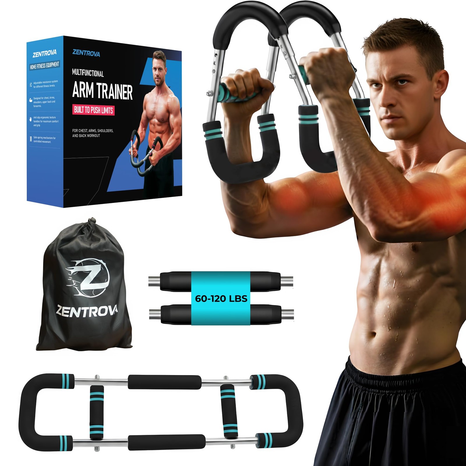 Twister Arm Trainer, Adjustable Resistance 30–120 lbs, Chest & Arm Trainer Wo...