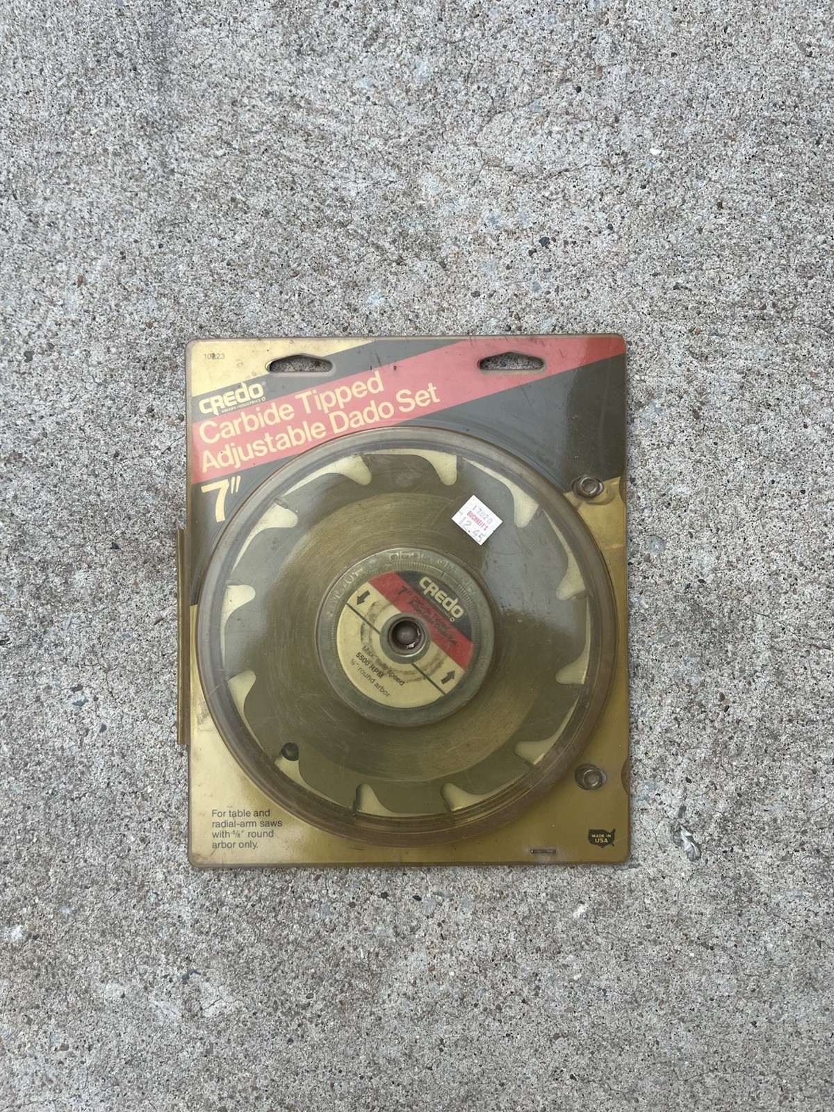 Credo  7" ADJUSTABLE DADO / MACH 1 SAW BLADE SET,  5/8 CARBIDE TIPPED New NOS