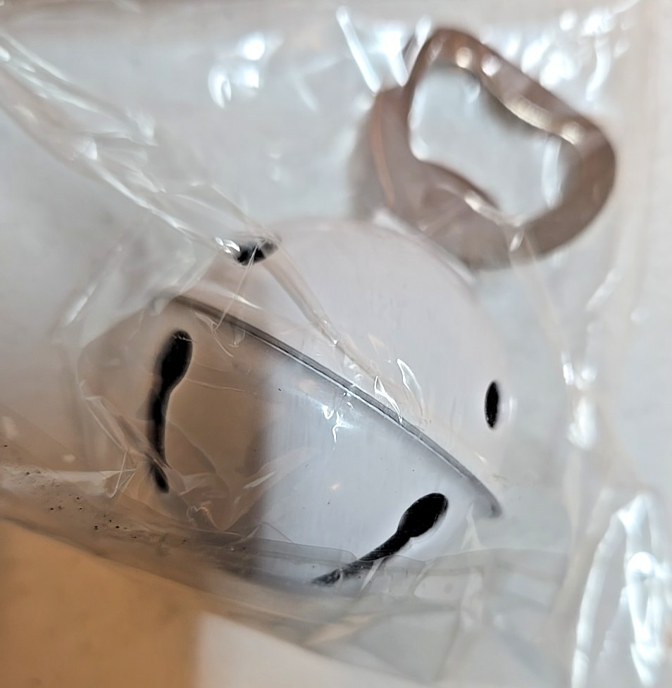 White Sleigh Bell Bottle Opener; NIB
