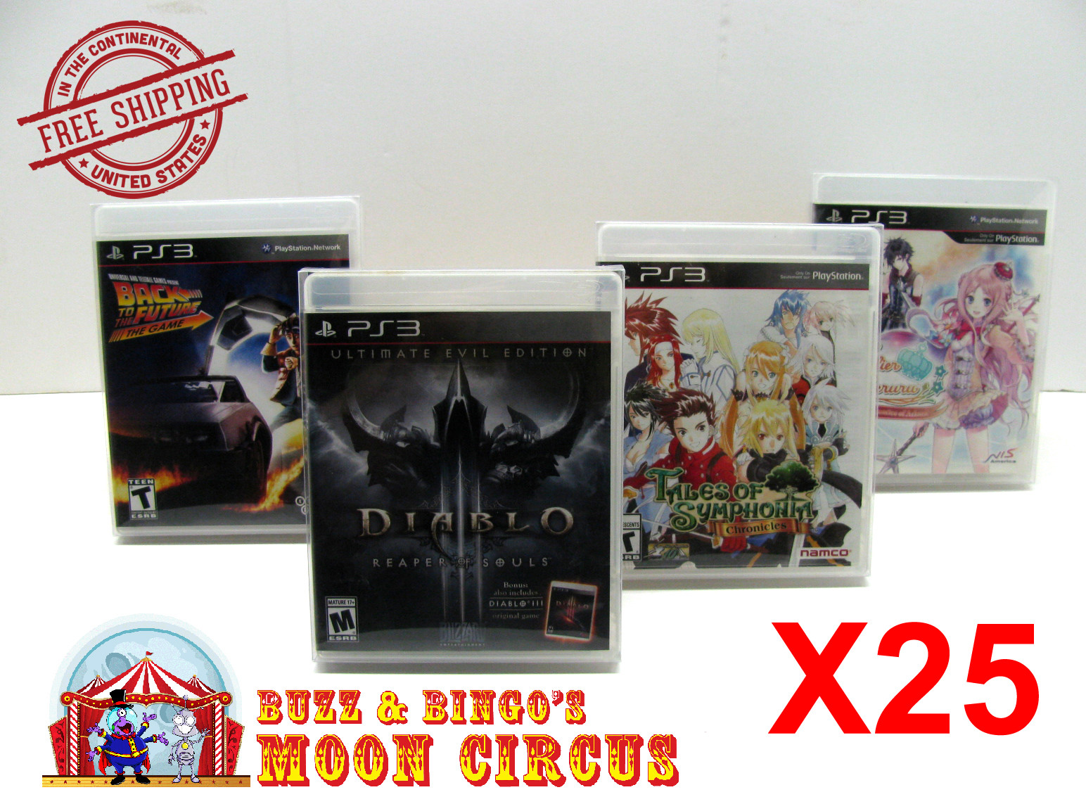 25x SONY PS3 CIB GAME - CLEAR PLASTIC PROTECTIVE BOX PROTECTOR SLEEVE CASE