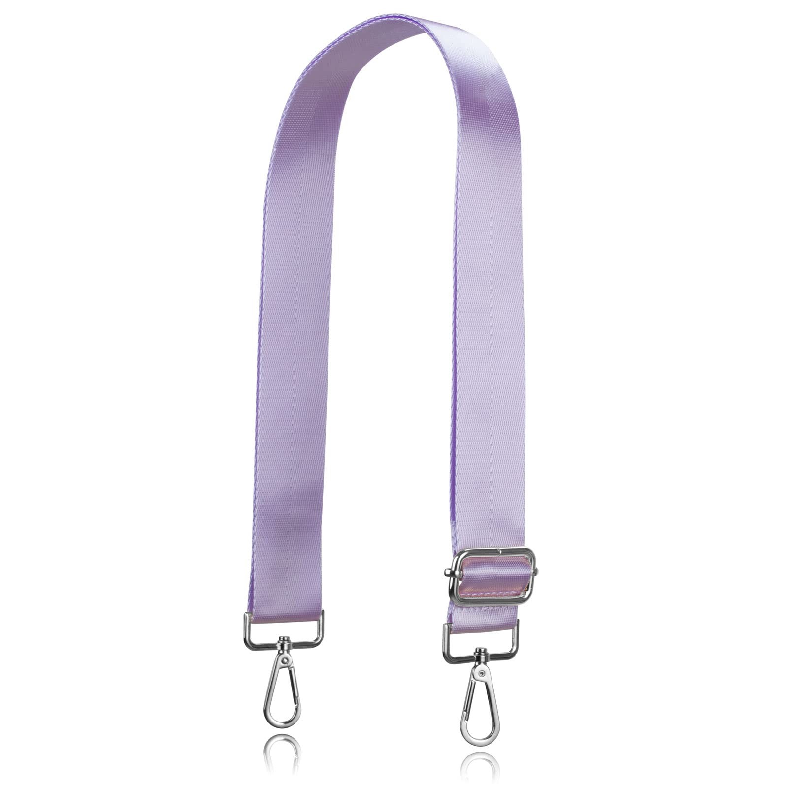 Allzedream Wide Purse Strap Replacement Medium, Purple-silver Hardeware