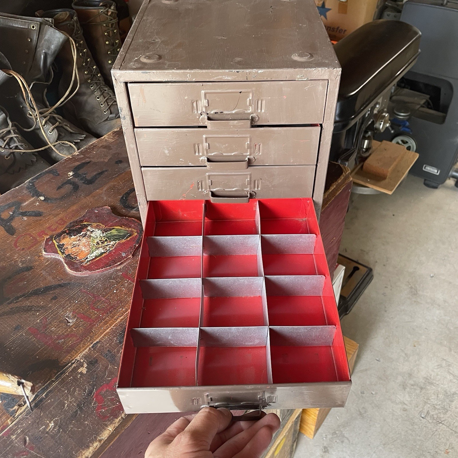 Vintage 4 Drawer Utility Cabinet Storage Industrial