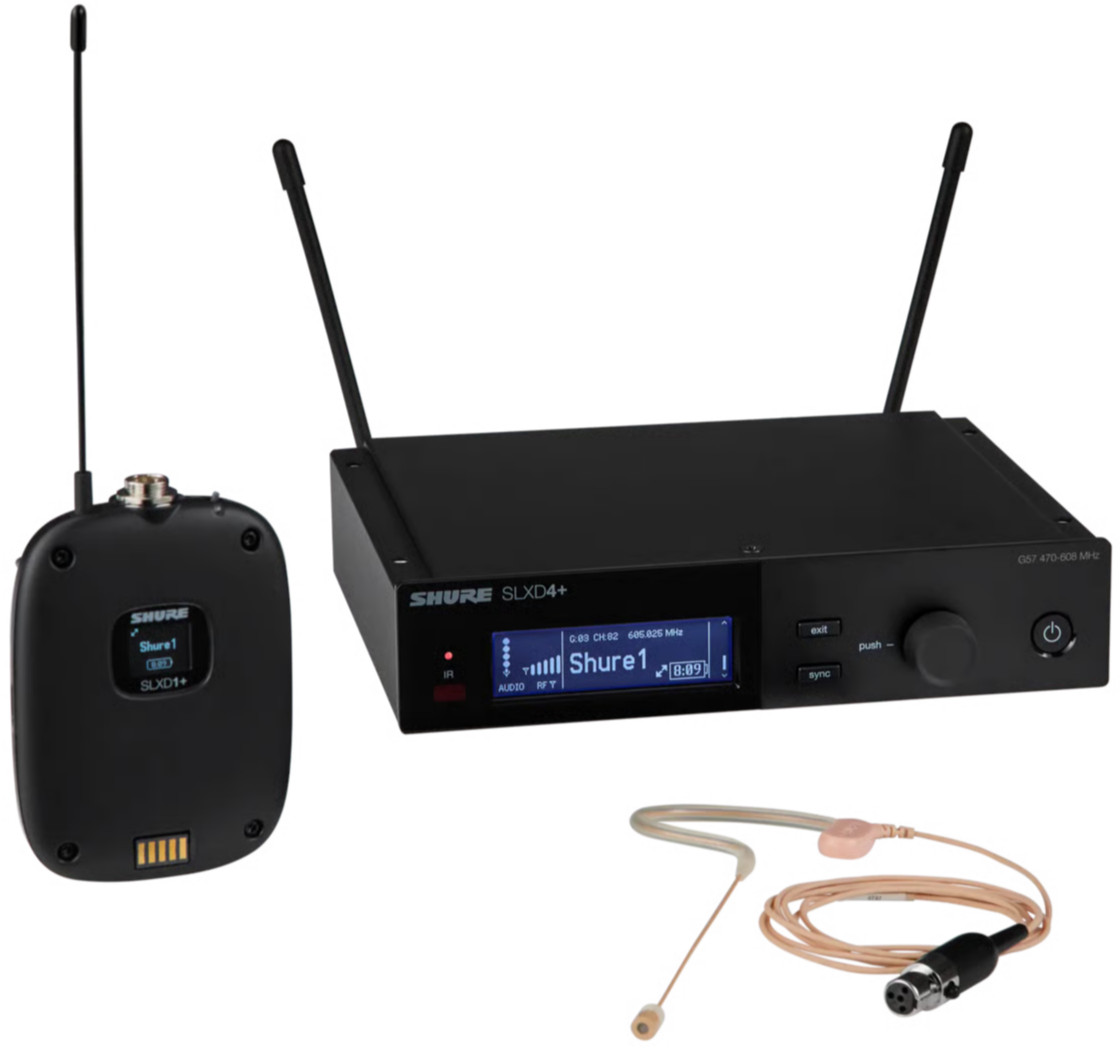 Shure SLXD14+/153T Digital Wireless System with MX153T Headworn Microphone