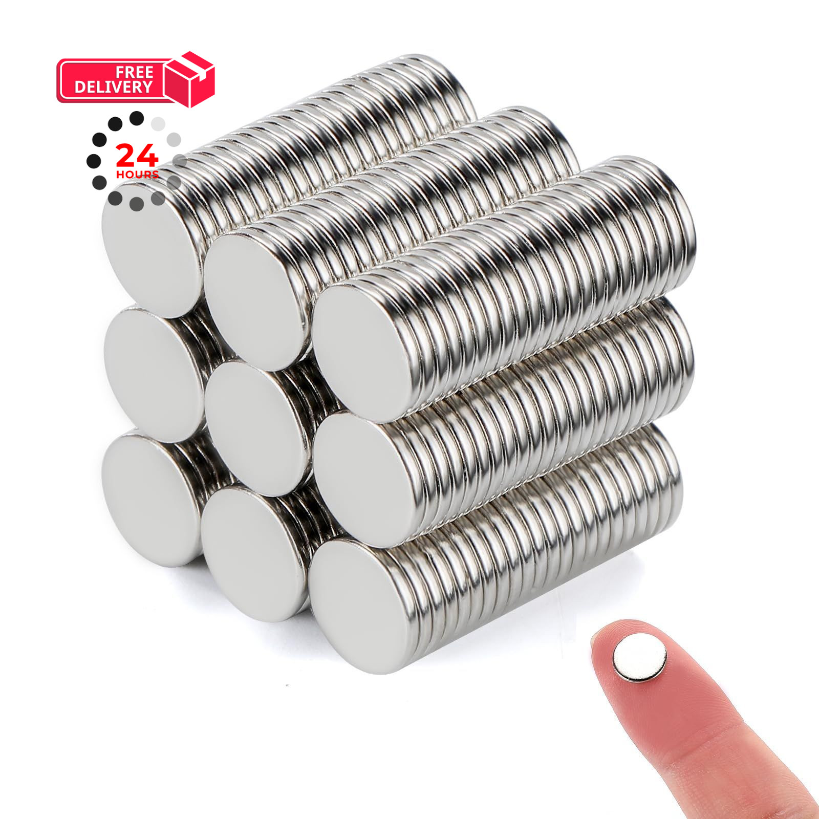 DIYMAG 200 Pack Small Magnets, 8x1mm Rare Earth Thin 8x1mm-200Pcs, Silver
