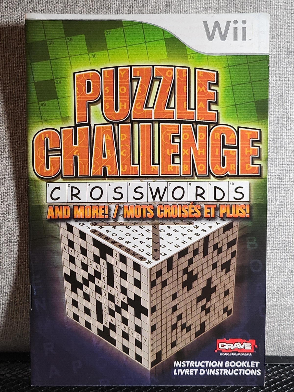 Puzzle Challenge Crosswords and More Instruction Manual Only - Nintendo Wii