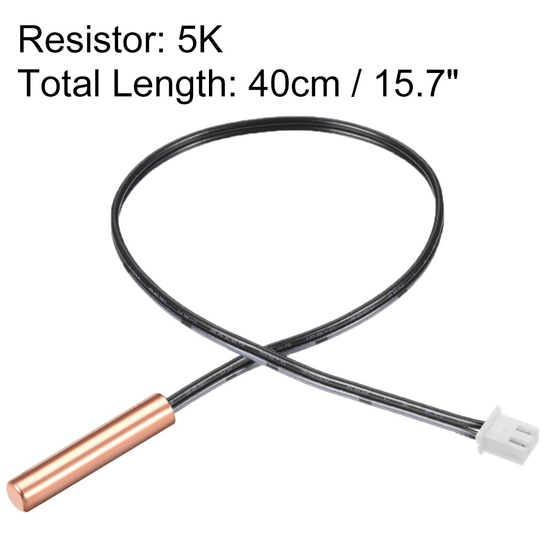 2 Pcs 5K NTC Thermistor Probe 15.7 Inch Copper Sensitive Temperature Temp Sensor
