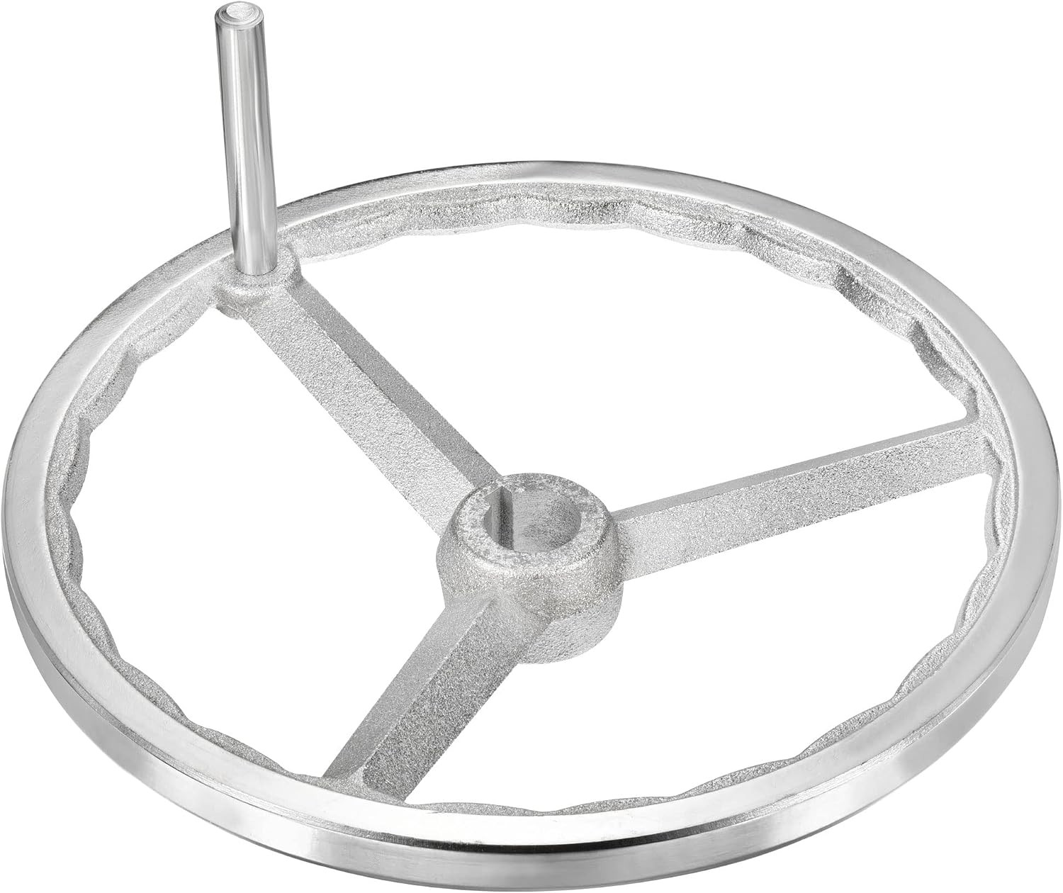 PATIKIL 305Mm/12 Inch Diameter Rotary Handwheel, 1 Pack Cast Iron Chrome Plated
