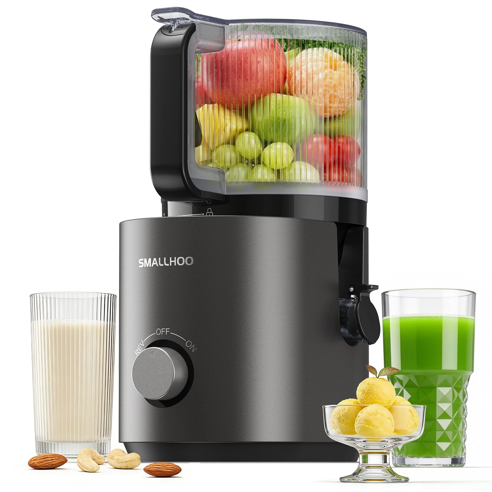 3-in-1 Juicer Machines, Cold Press Juicer 7“ Large Chute & 120oz – for Whole ...
