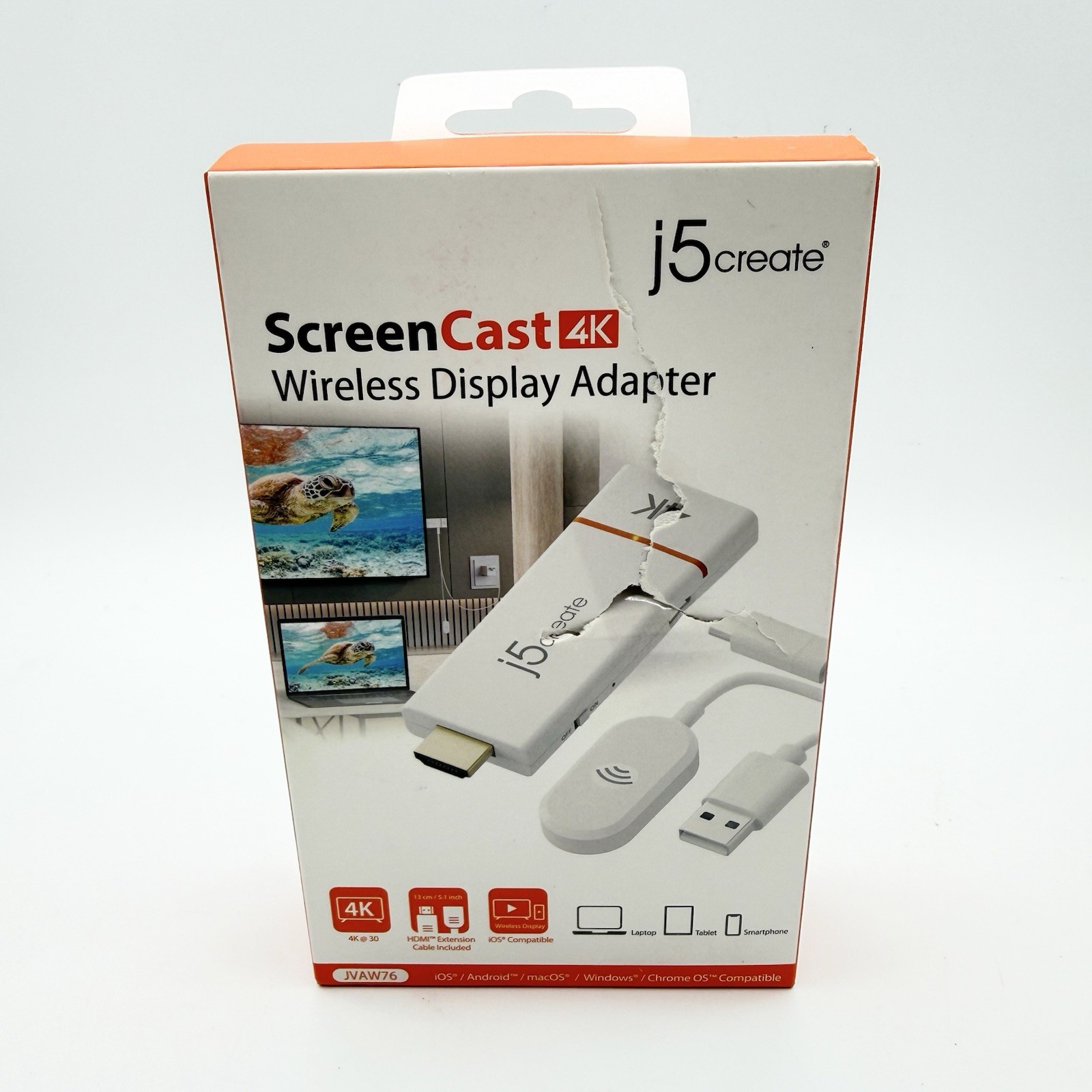 J5 Create Screen Cast 4k Wireless Display Adapter (JVAW76) NEW SEALED