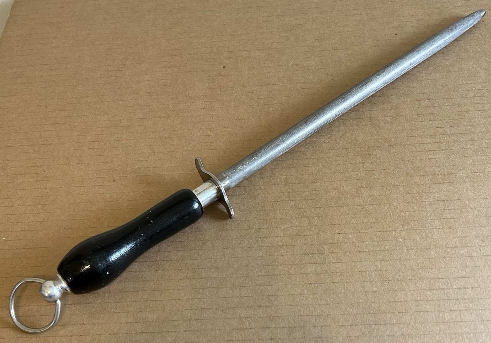 FISHER ROWOCO 511 Steel Rod vintage France wood handle 18" L,  12" Sharpening