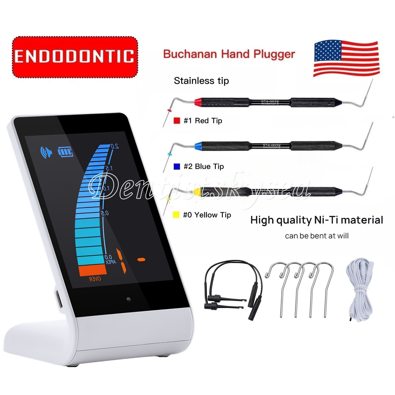 Endo Buchanan Hand Plugger Tips Fill Obturation Instrument/Apex Locator Dental
