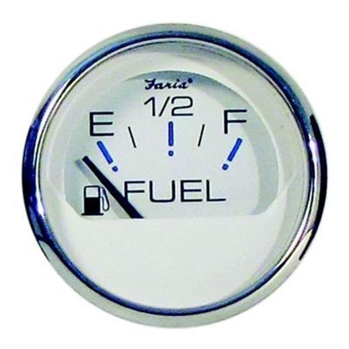 Faria Chesapeake SS White 2" Gauge - Fuel Level Gauge (E-1/2-F) F13801