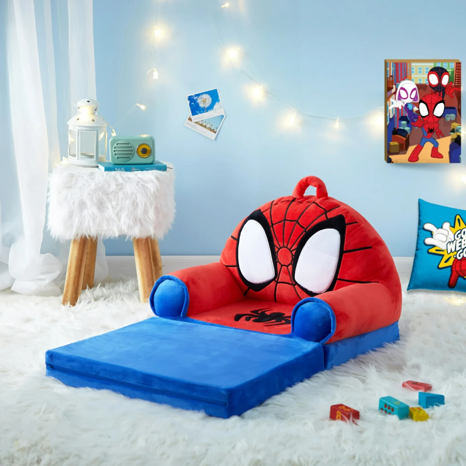 Spidey Chair for Kids Spider Man Seat Kids Furniture Fold Out Cushion Child Seat