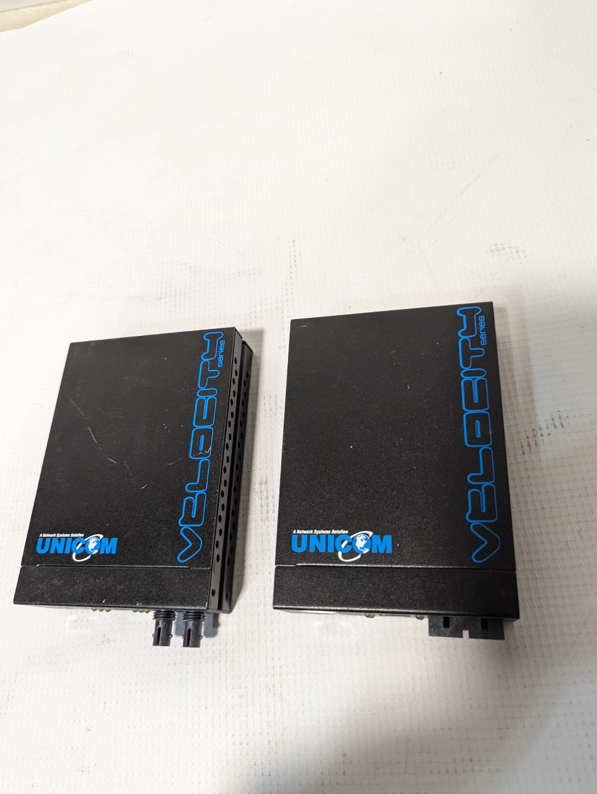 Lot of 2 UniCom FEP-5300TF-C Velocity 4 Multimode Network Converters, No Power S