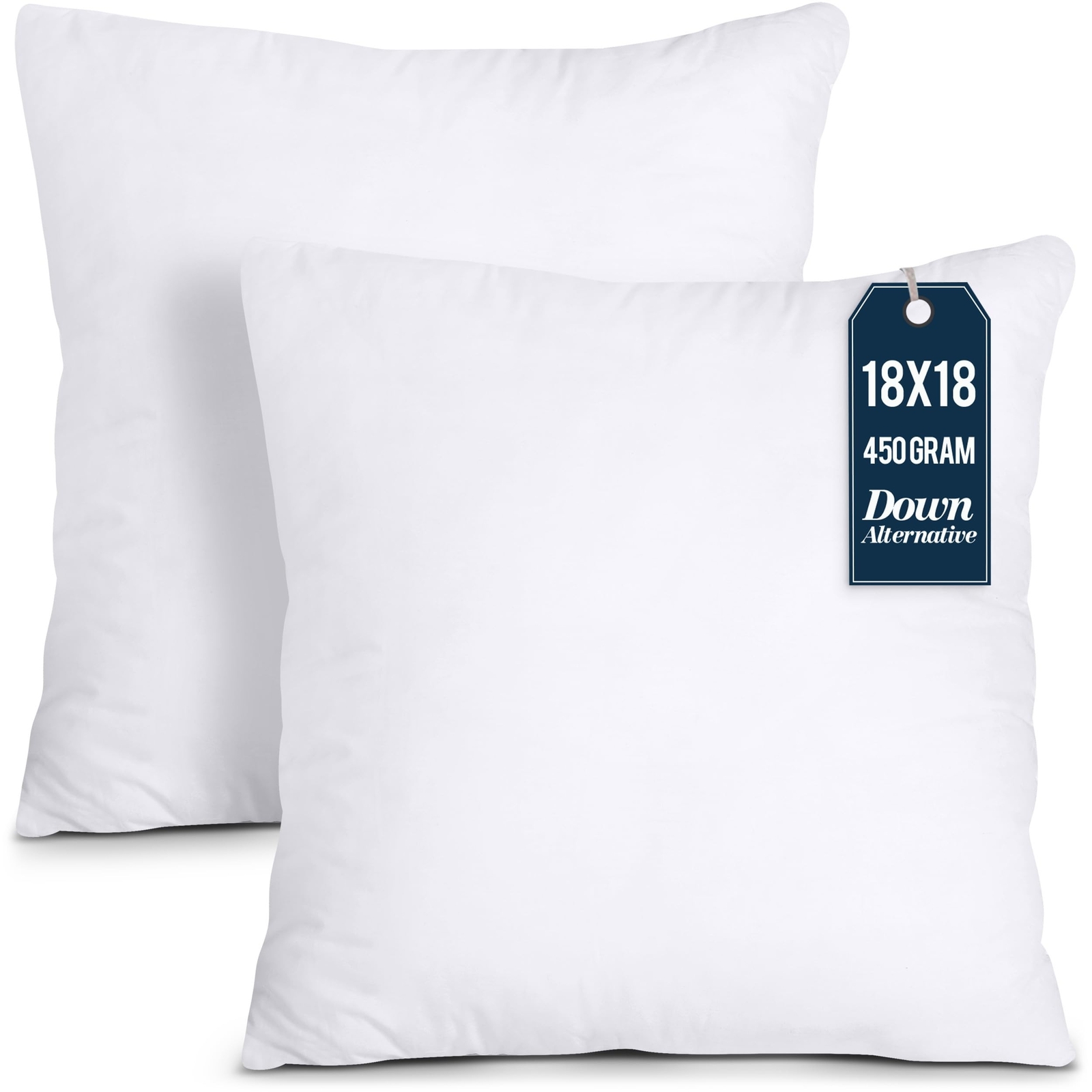 Utopia Bedding Throw Pillows Insert (Pack of 2, White) - 18 x 18 Inches Bed a...