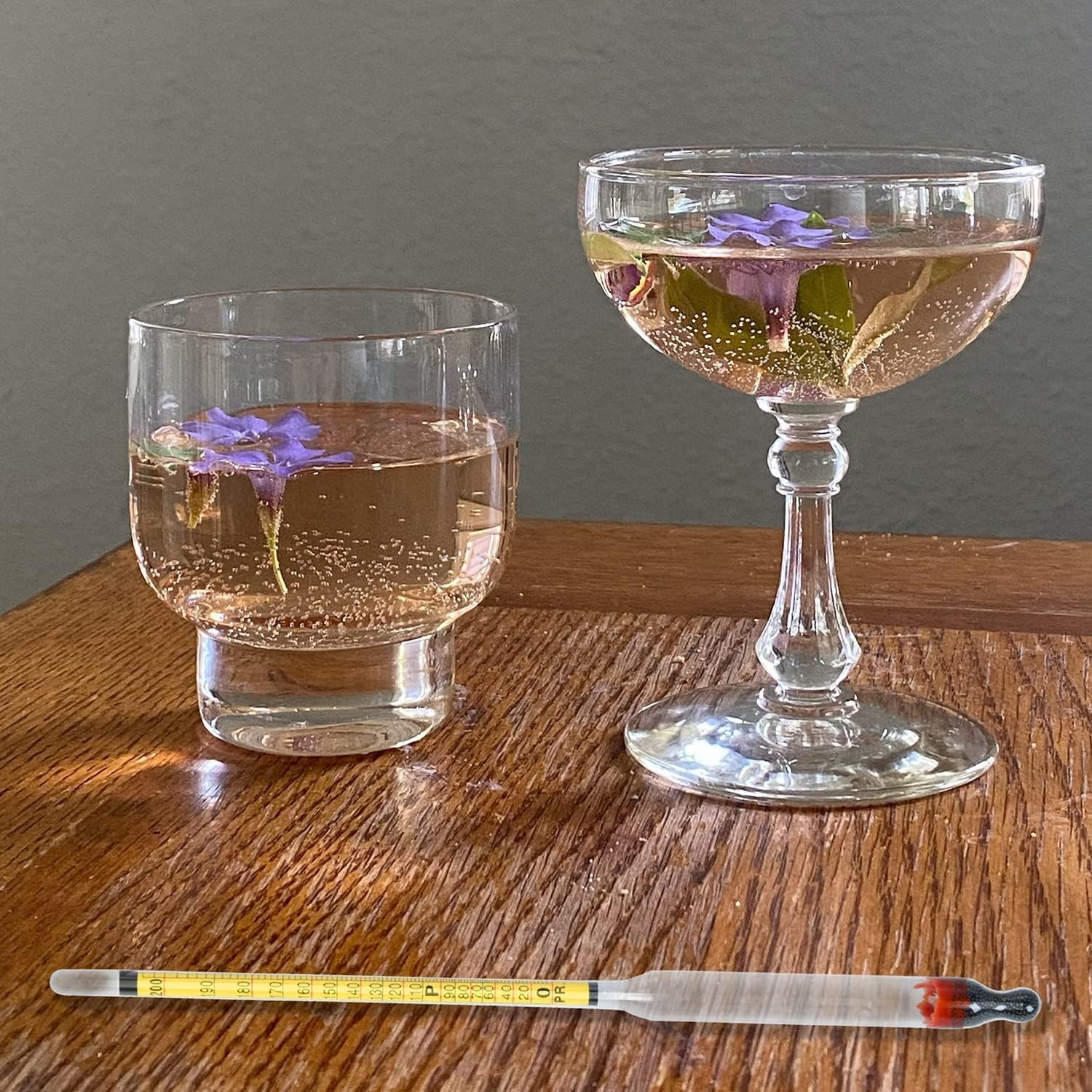 Hydrometer Alcohol Meter, 0-200 Proof and Tralle...