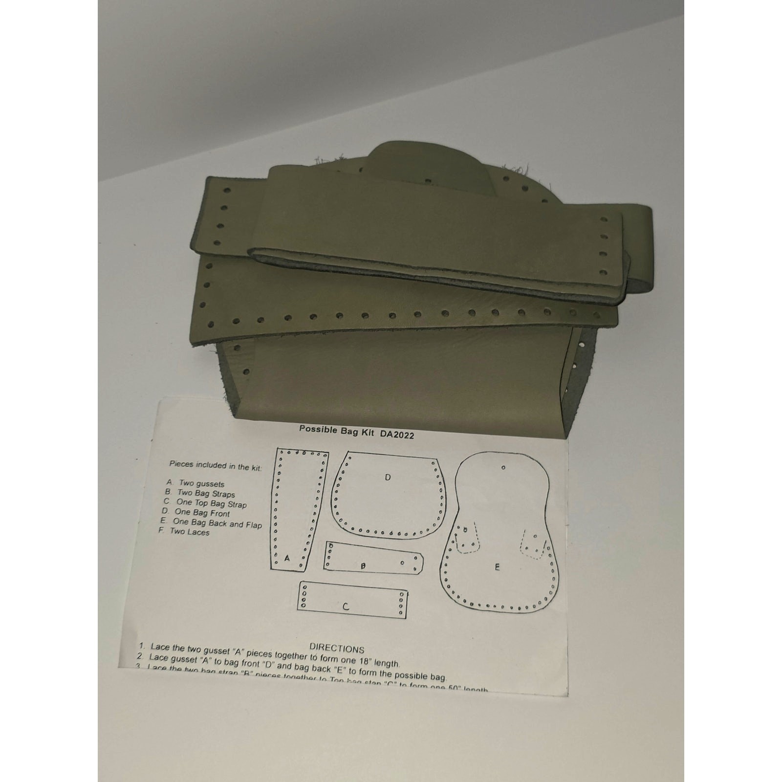 Make Your Own Leather Possible Bag Kit DA2022 Wilderness Muzzleloader Pouch Gray