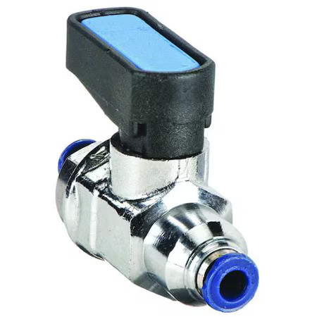 Aignep Usa 86320-00-02 1/8" Push Nickel Brass Mini Ball Valve Inline