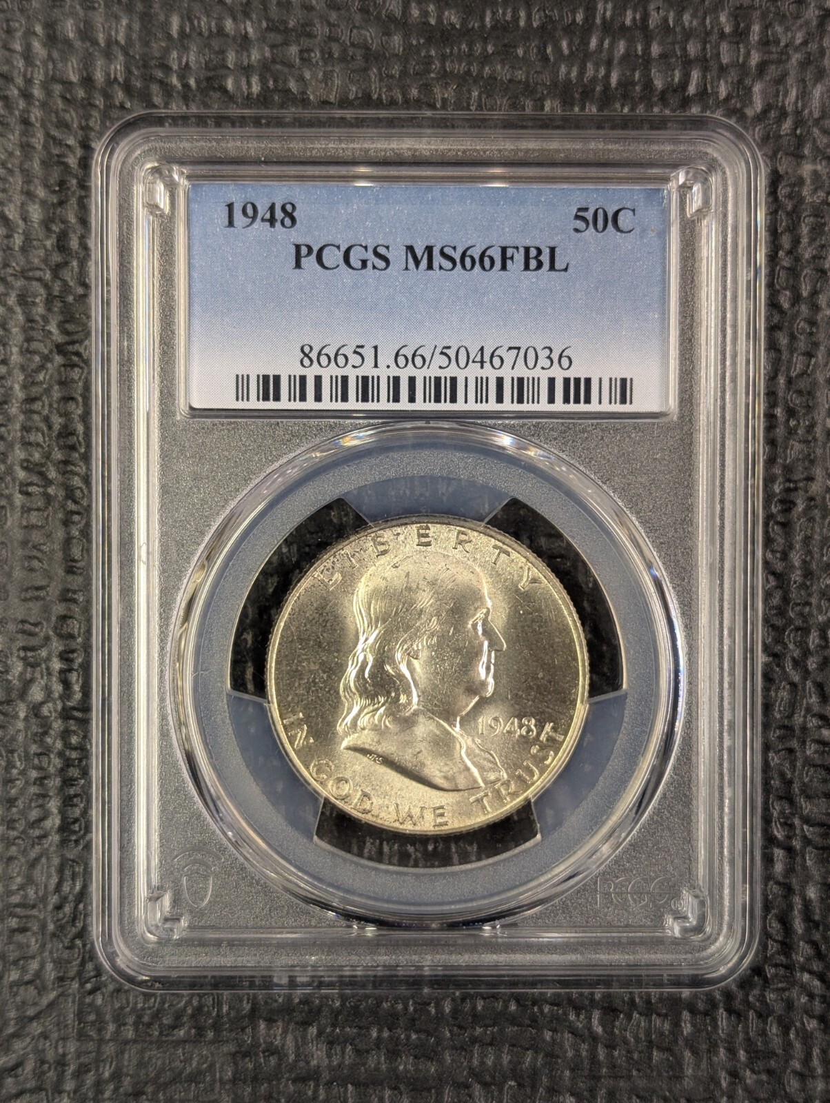 1948 P MS 66 FBL (Full Bell Lines) Franklin Half Dollar PCGS Well Struck Coin