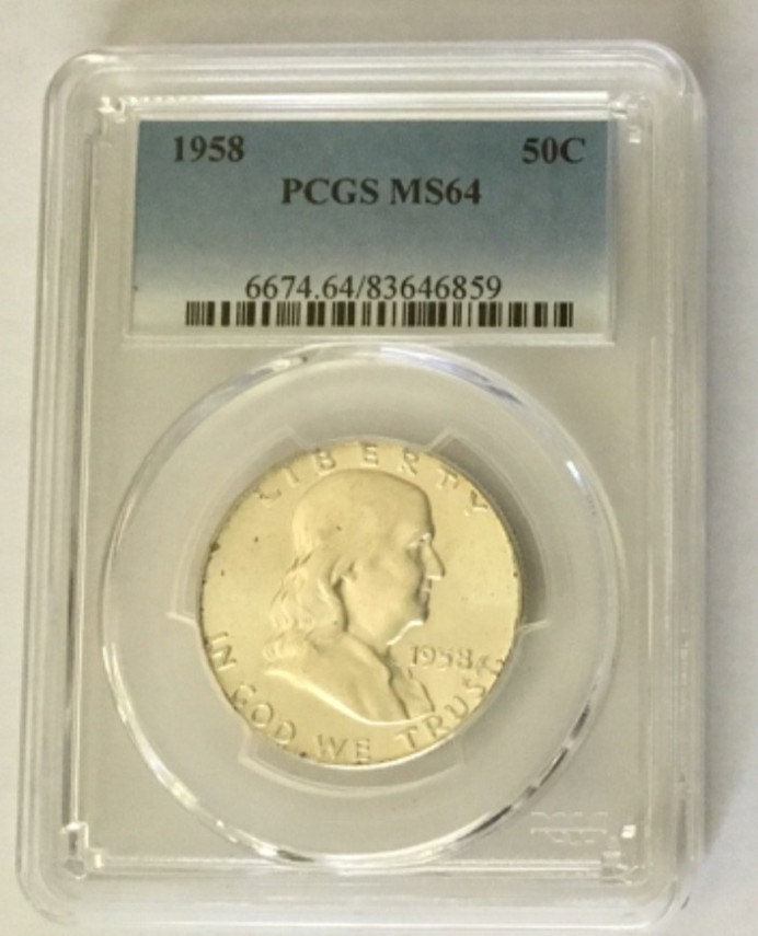 PCGS MS64 1958 Franklin Half Dollar 50C