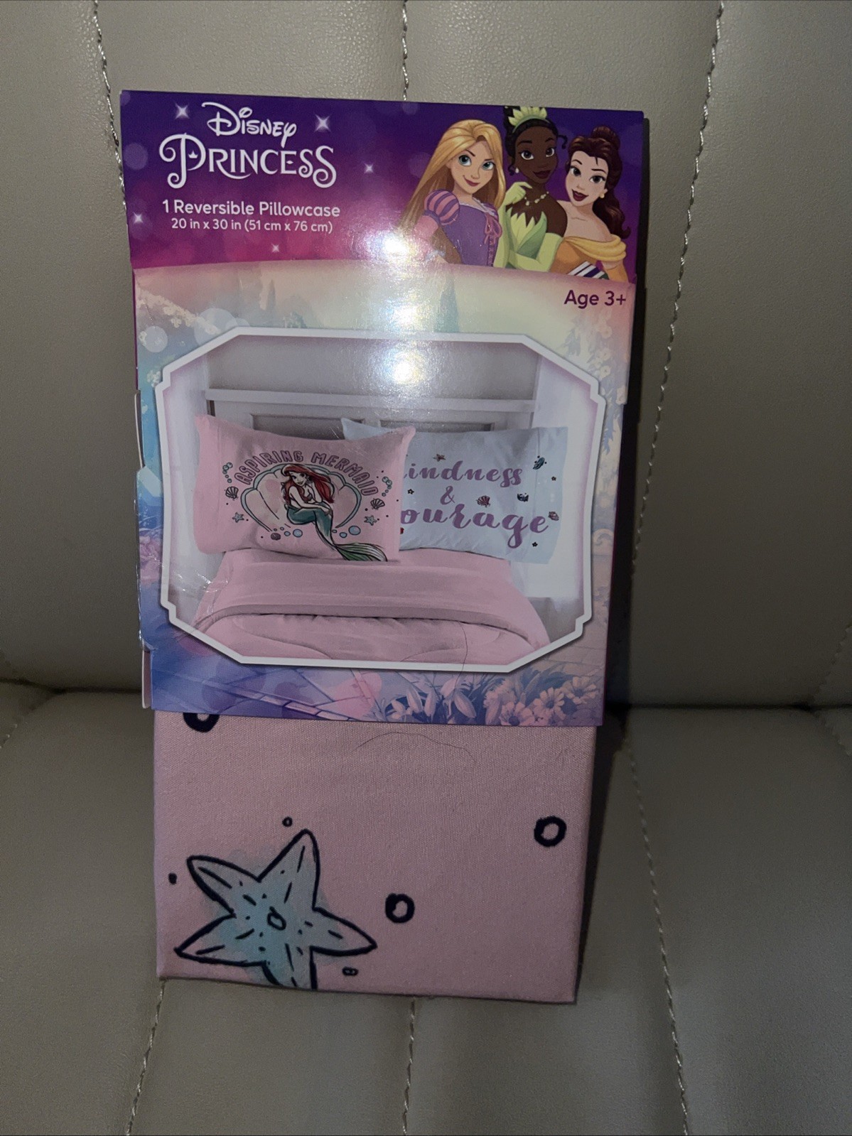 Reversible Disney Princess Pillow Case.