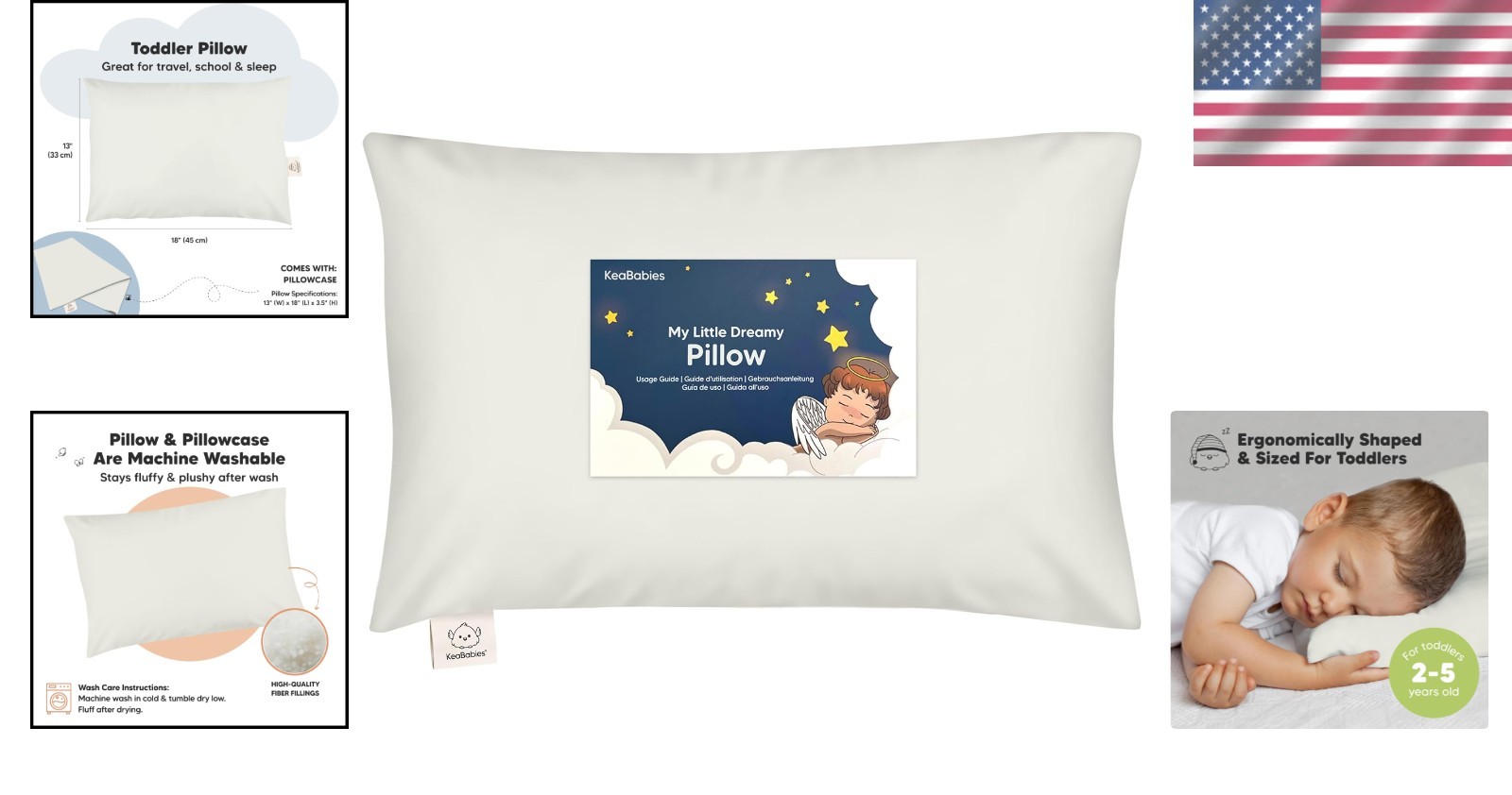 Organic Cotton Toddler Pillow & Pillowcase Set