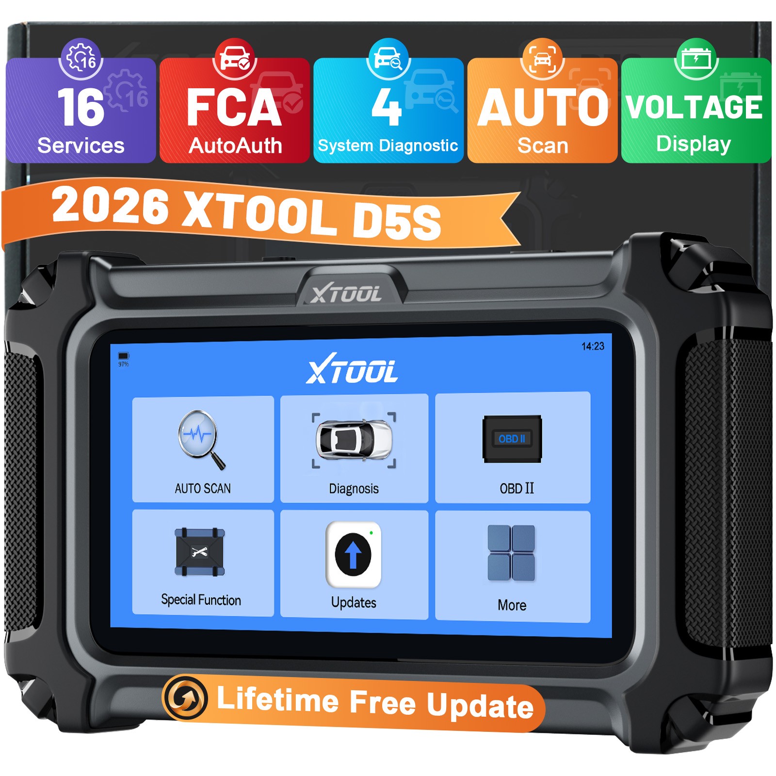 🏆2026 XTOOL D5S OBD2 Scanner Engine ABS SRS Transmission Diagnostic Tool CAN FD
