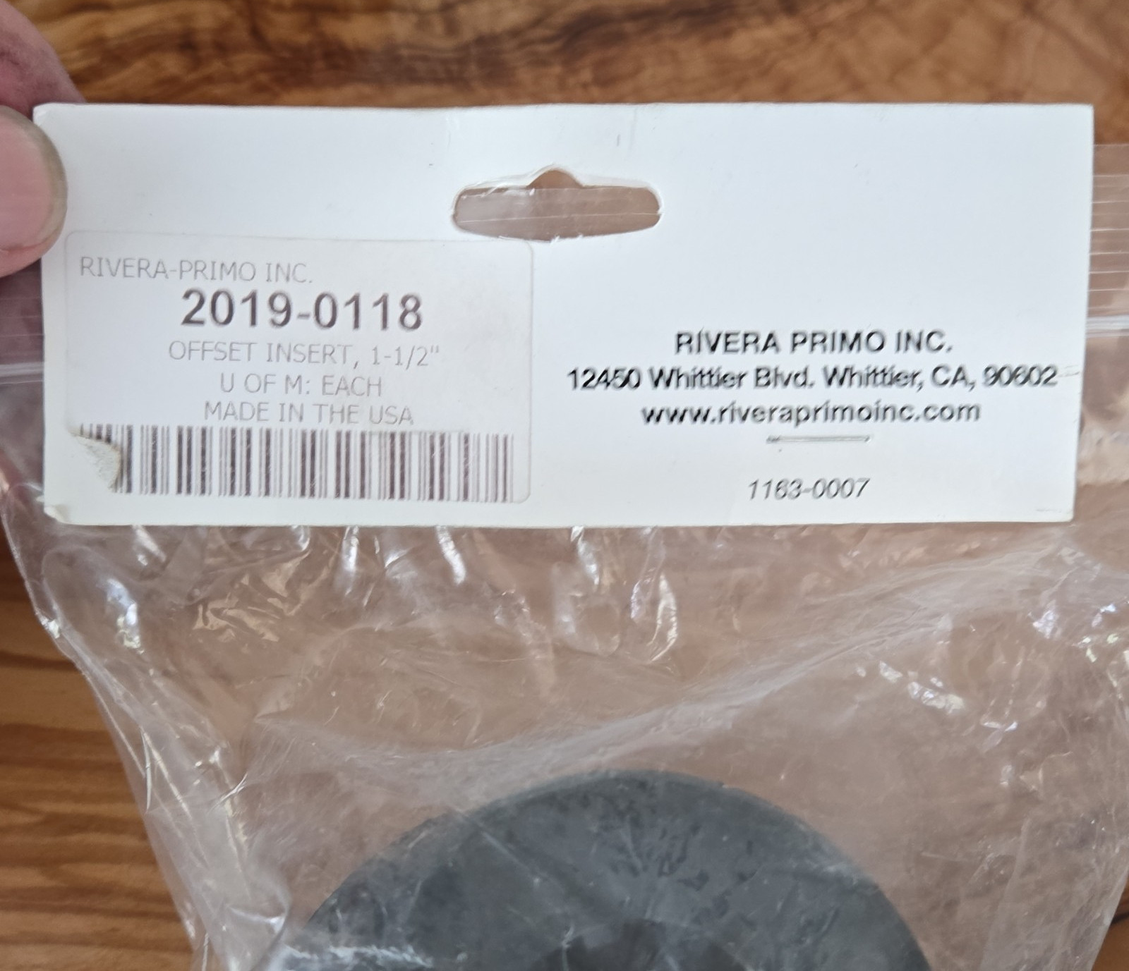 Rivera Primo Inc. Offset Insert 1-1/2" Steel, 1-1/2" Shaft Dia 2019-0118