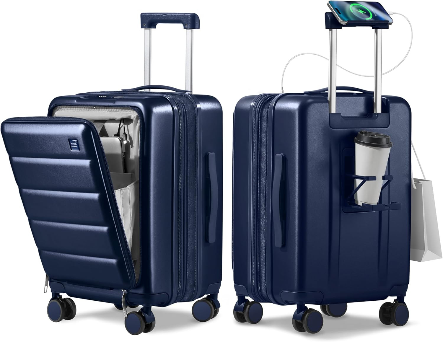 Expandable 20Inch Carry on Luggage Airline Approved - Front Pocket Travel Suitca