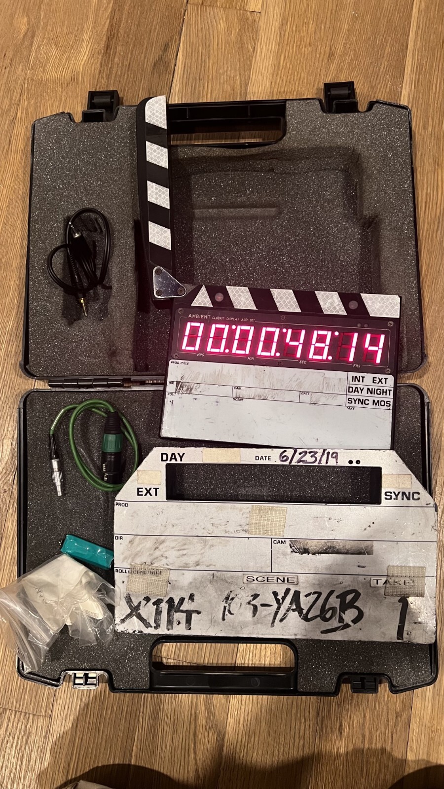 Ambient clockit timecode master slate - ACD 301 MKII with case and input cable