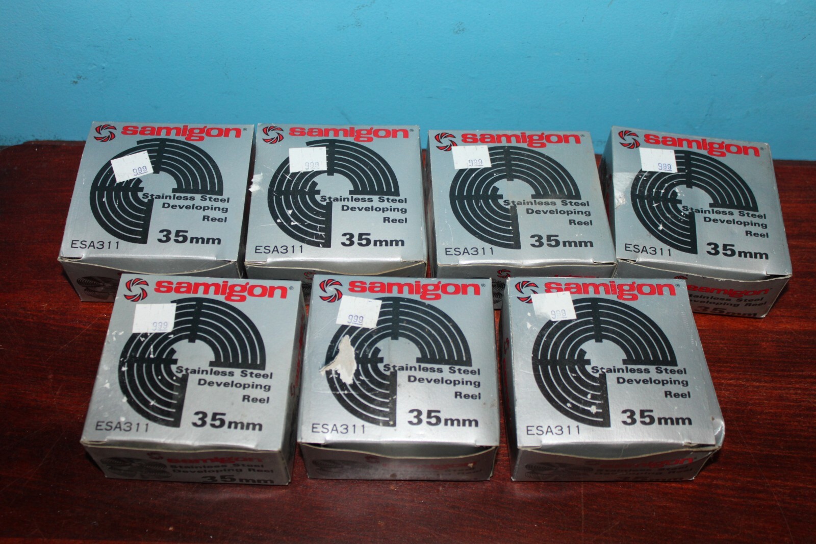 Set Set of 7 Samigon Stainless Steel Developing Reel 35mm w/ Original Boxes