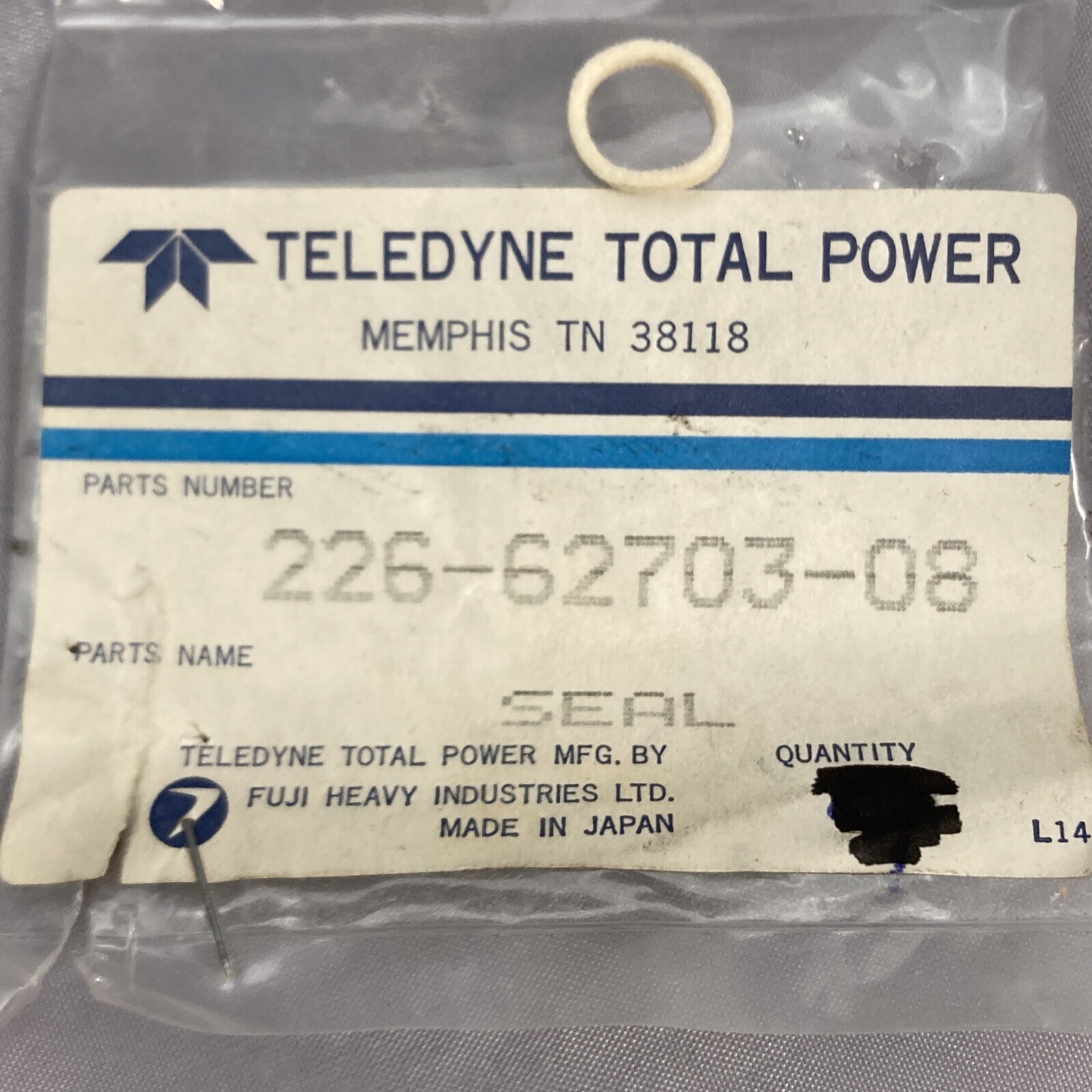 NEW TELEDYNE 226-62703-08 SEAL SUPERSEDES 157-62355-08